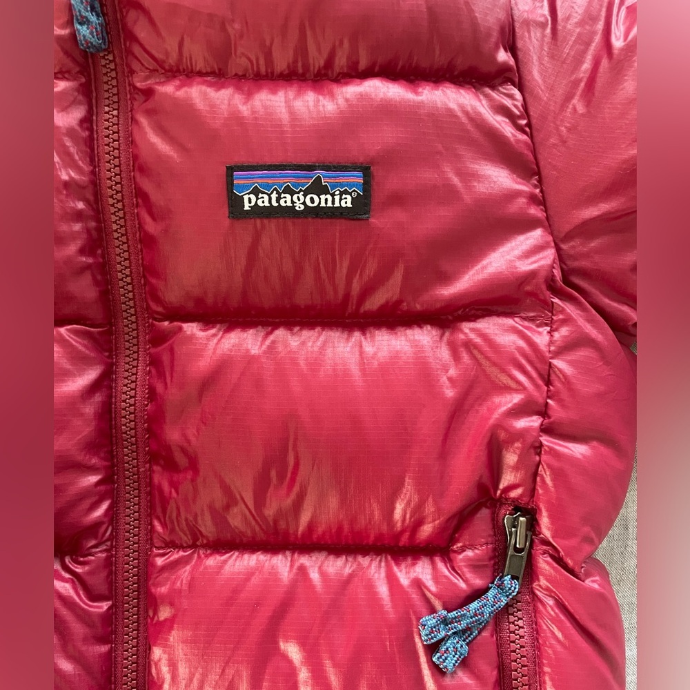 Patagonia Toddler Hi-Loft Down Sweater Hoodie in red size 3 - Picture 4 of 5